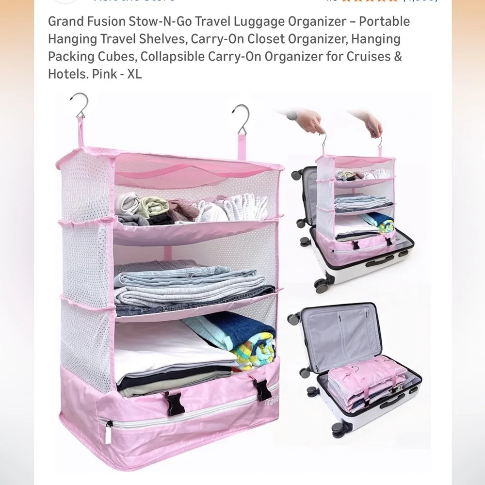Vibrant Pink Hanging Closet Organizer